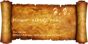 Hinger Viktória névjegykártya